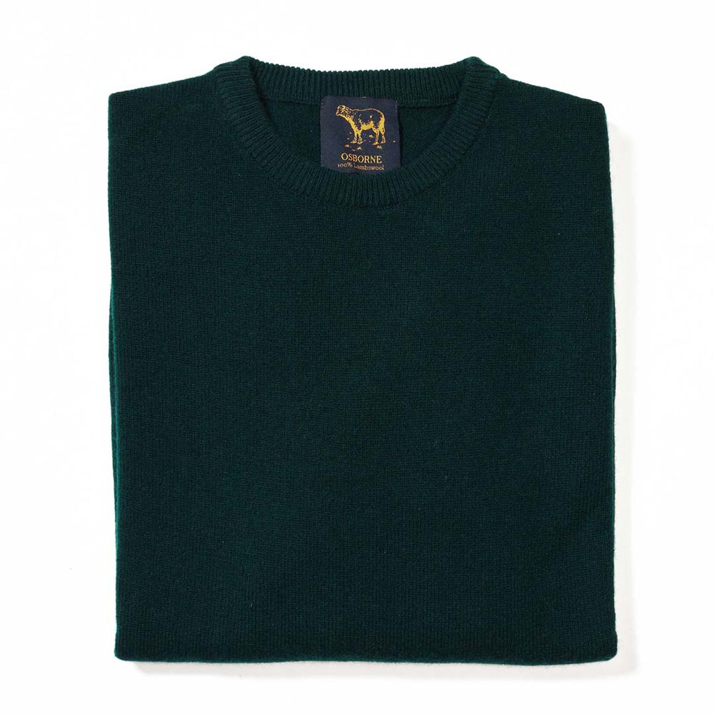Lambswool crew neck - Tartan Green