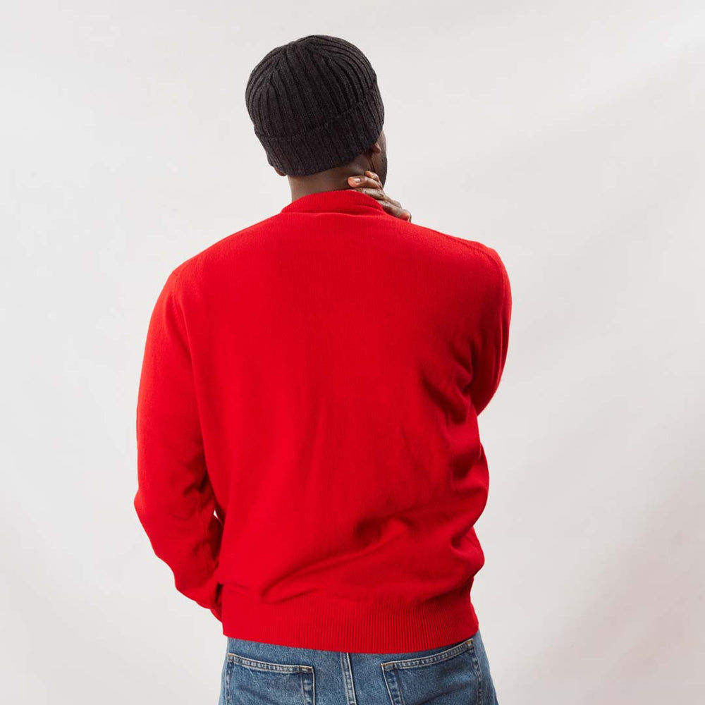 Lambswool crew neck - Tartan Scarlet