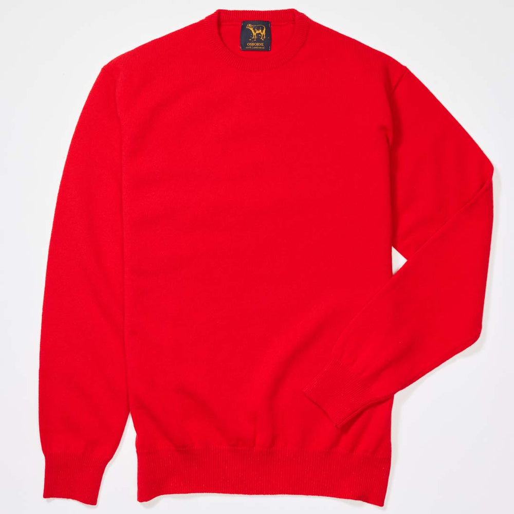 Lambswool crew neck - Tartan Scarlet