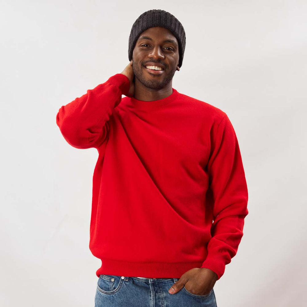 Lambswool crew neck - Tartan Scarlet