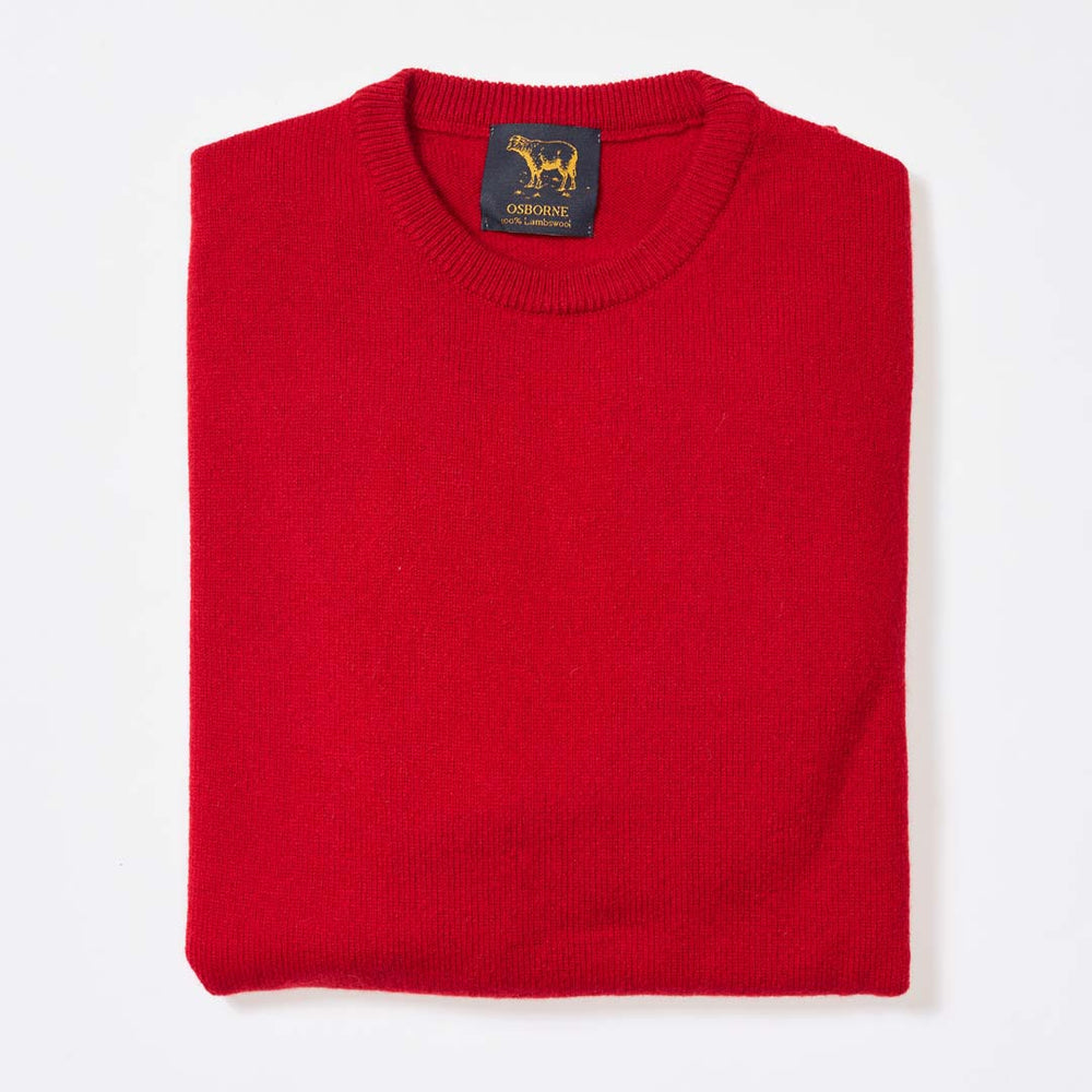 Lambswool crew neck - Tartan Scarlet