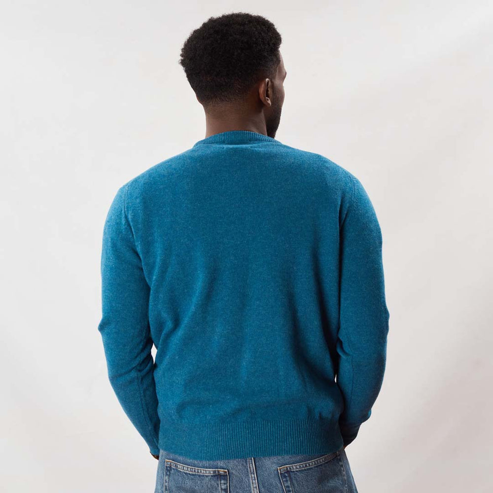 Lammwolle Rundhalsausschnitt - Teal Blue