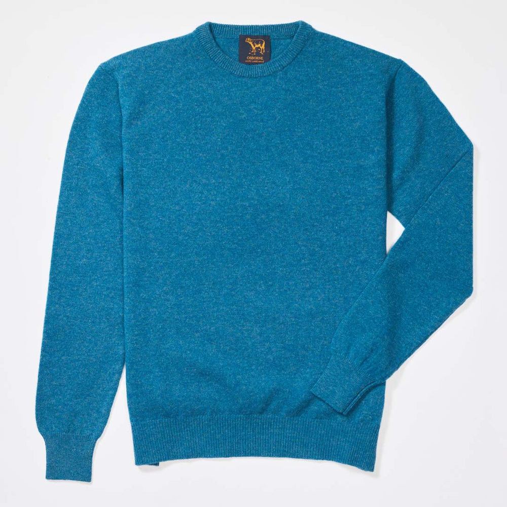 Lammwolle Rundhalsausschnitt - Teal Blue