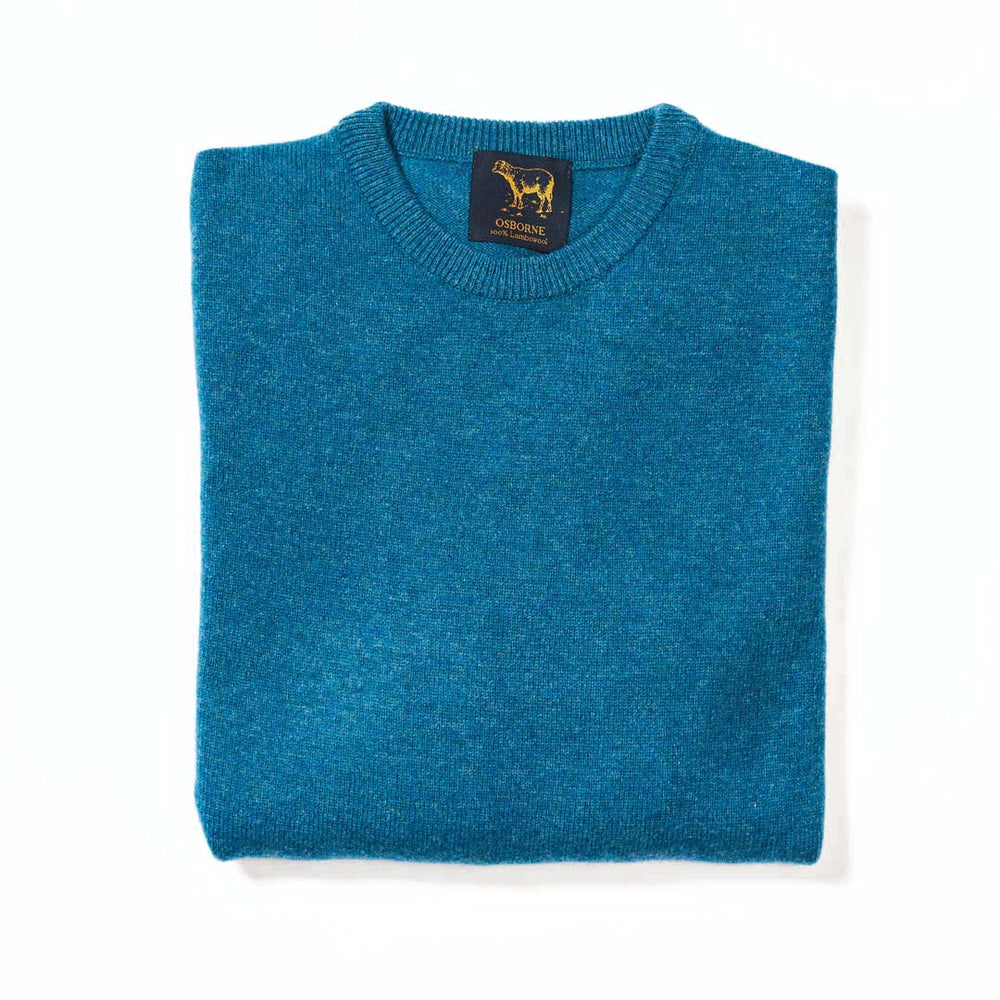 Lambswool crew neck - Teal Blue