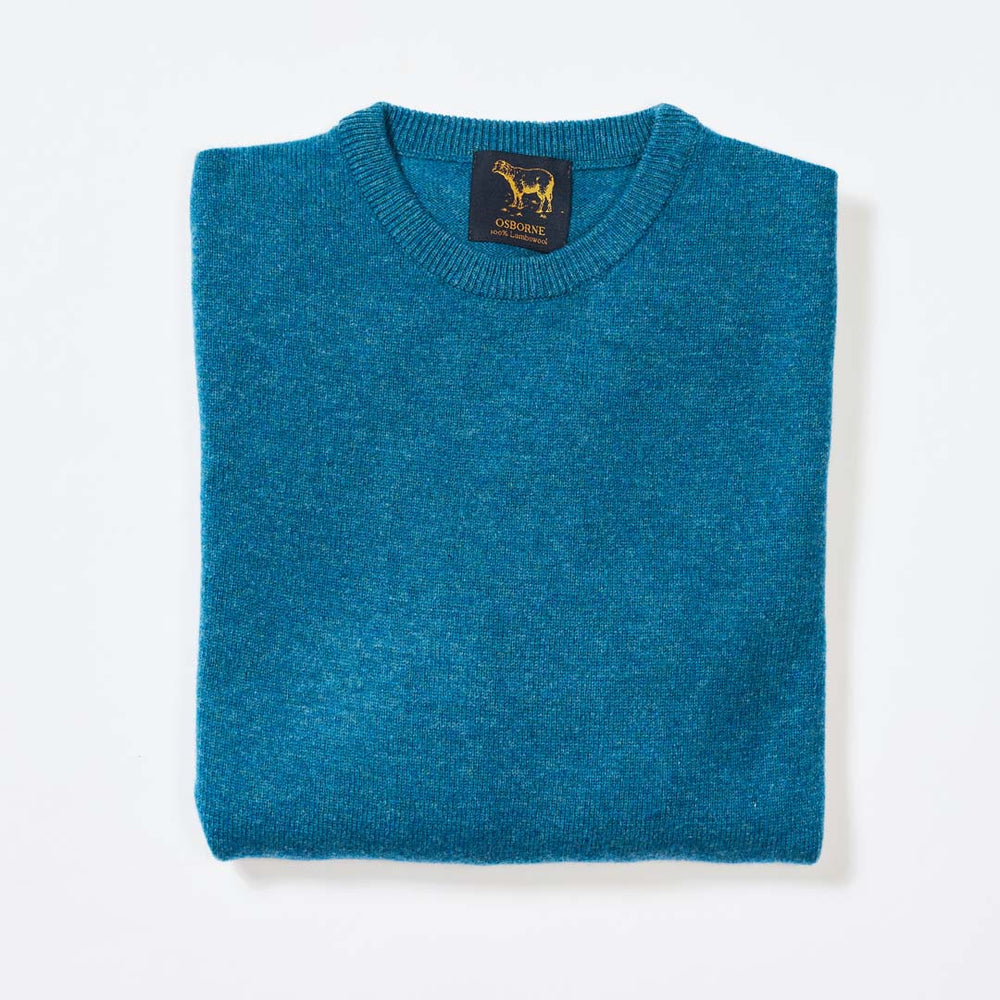 Lammwolle Rundhalsausschnitt - Teal Blue