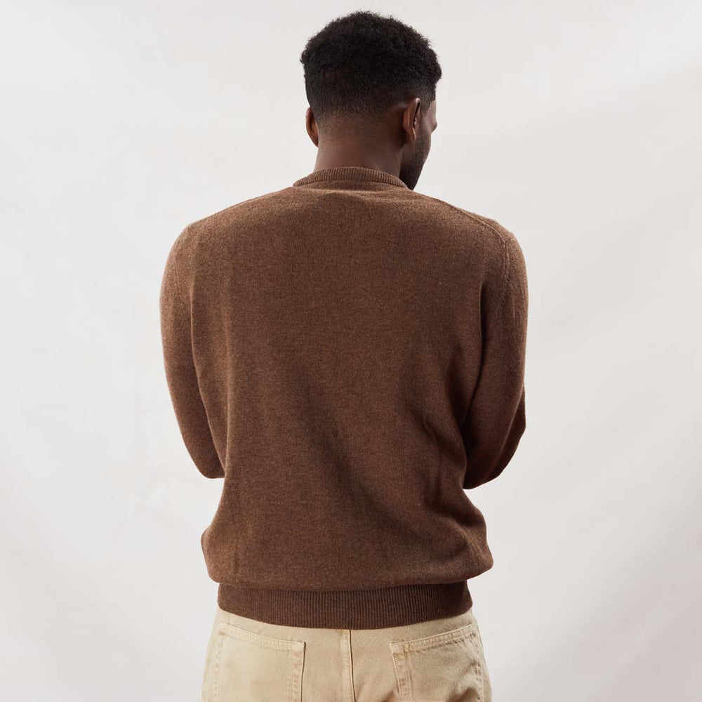 Lambswool crew neck - Tobacco