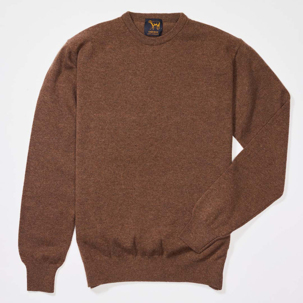 Lambswool crew neck - Tobacco