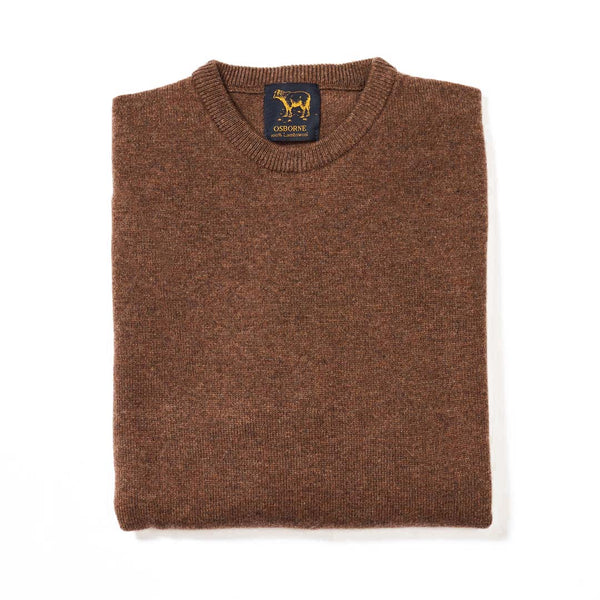 Lammwolle Rundhalsausschnitt - Tobacco