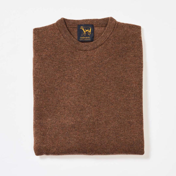 Lambswool crew neck - Tobacco