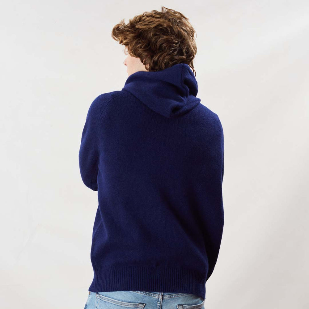 Lambswool hoodie - Dark Cobalt