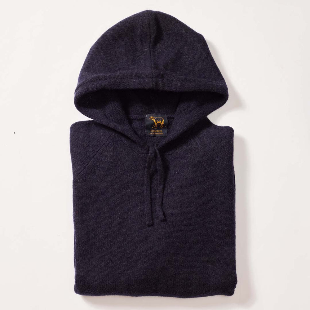 Lambswool hoodie - Indigo Melange
