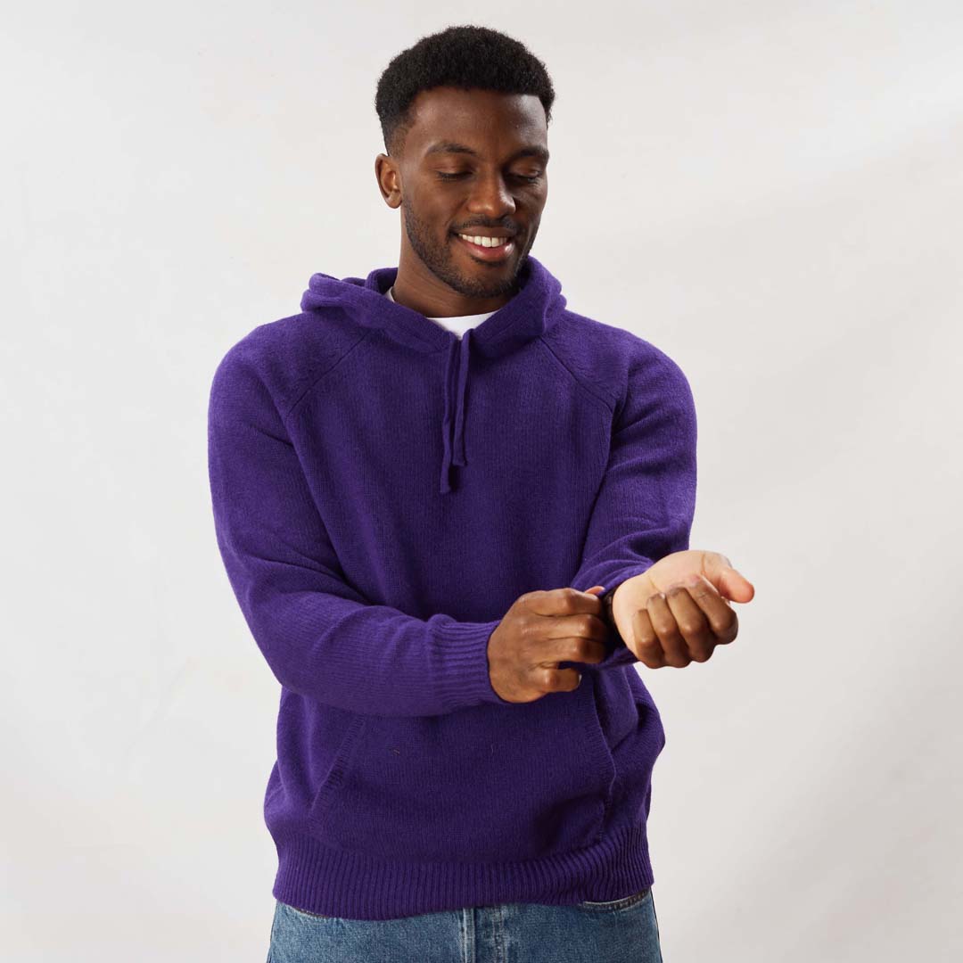 Lambswool hoodie Jacaranda Osborne Knitwear