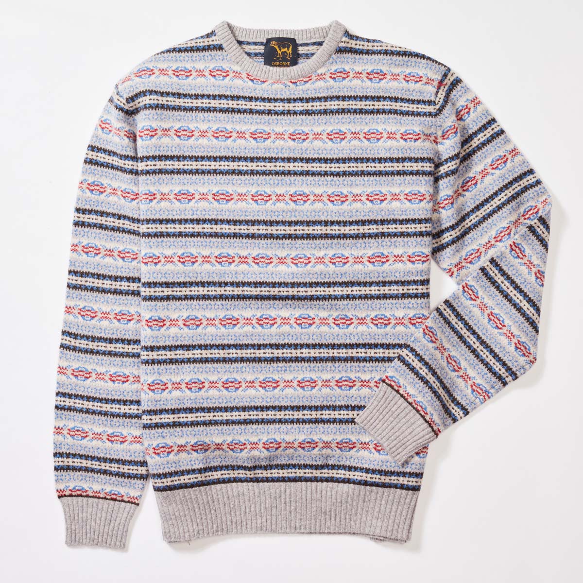 Lambswool Fair Isle crew neck - Col 1 – Osborne Knitwear