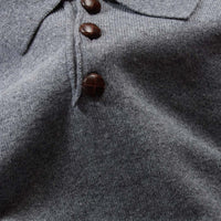 Lammwolle Polopullover - Grey Mix