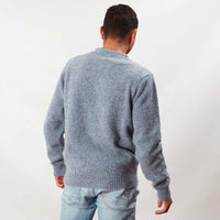 Lambswool molted crew neck - Glacier/Grey Mix