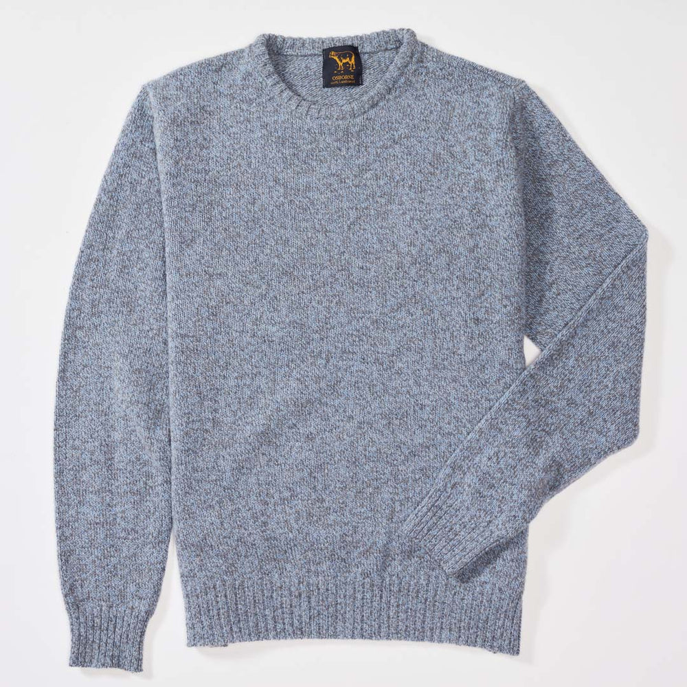 Lambswool molted crew neck - Glacier/Grey Mix
