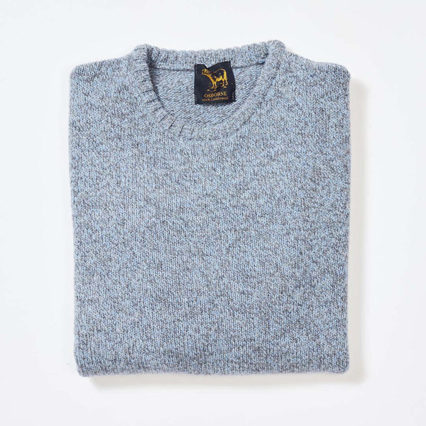 Lambswool molted crew neck - Glacier/Grey Mix