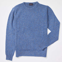 Lambswool molted crew neck - River/Grey Mix