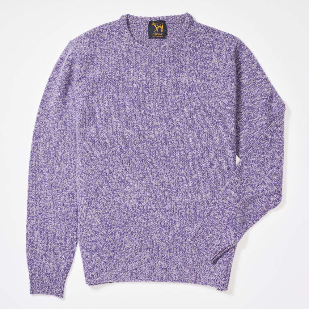 Lambswool molted crew neck - Heliotrope/Light Grey