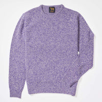 Lambswool molted crew neck - Heliotrope/Light Grey