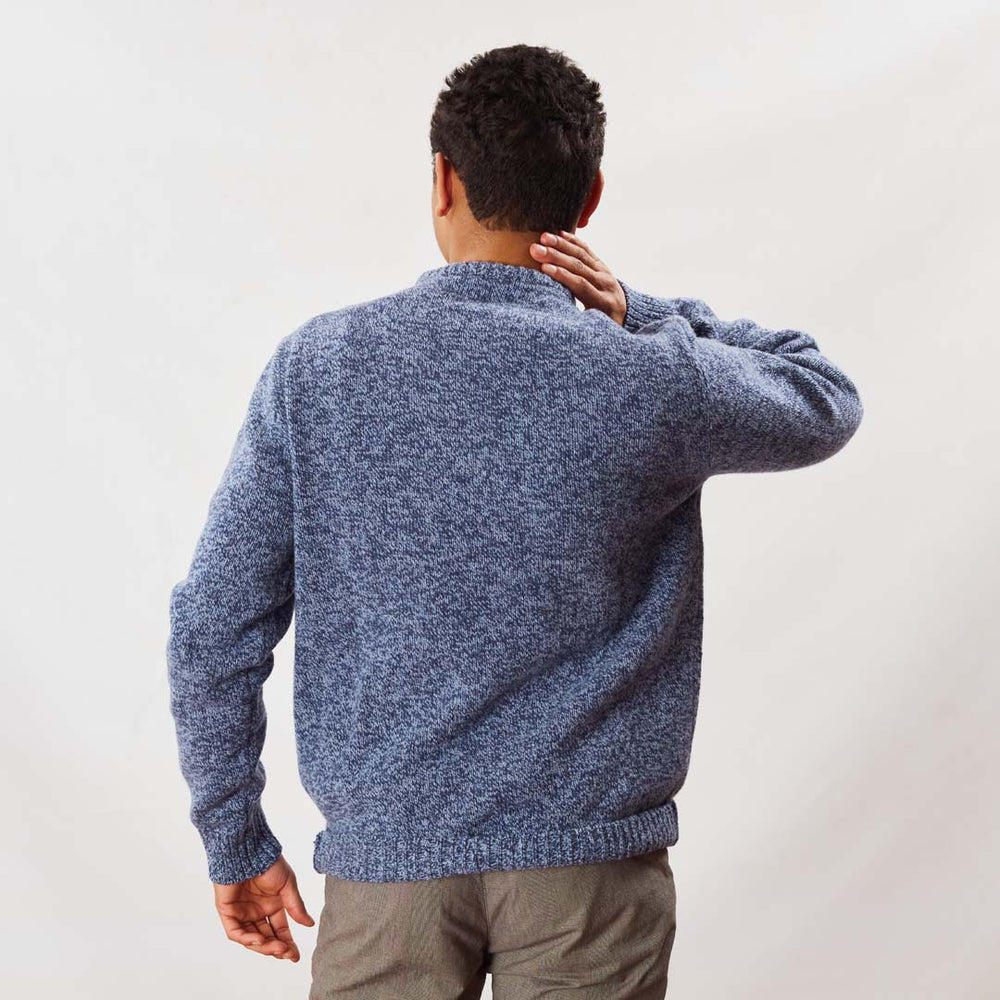 Lambswool molted crew neck - Glacier/Rhapsody