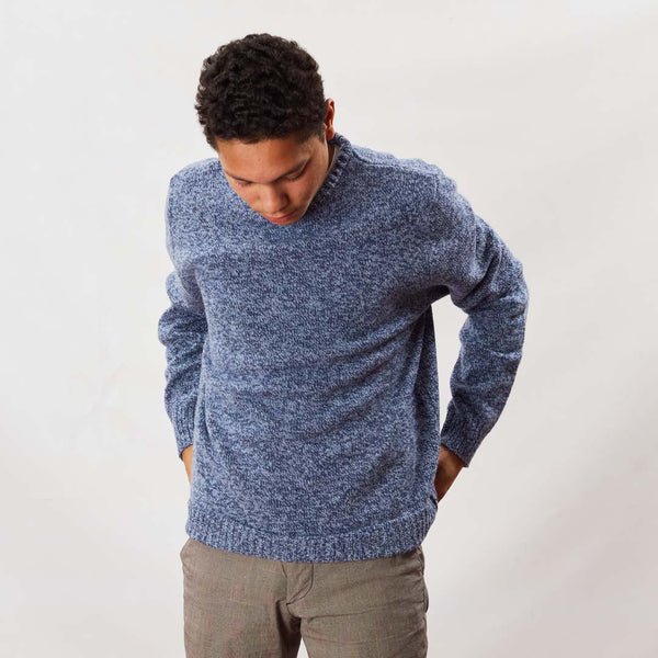 Lambswool molted crew neck - Glacier/Rhapsody