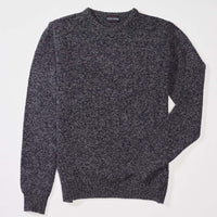 Lammwolle gemolkener Rundhalsausschnitt - Indigo Melange/Grey Mix