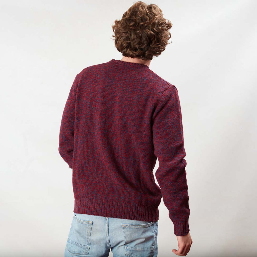 Lambswool molted crew neck - Rhapsody/Poppy Melange