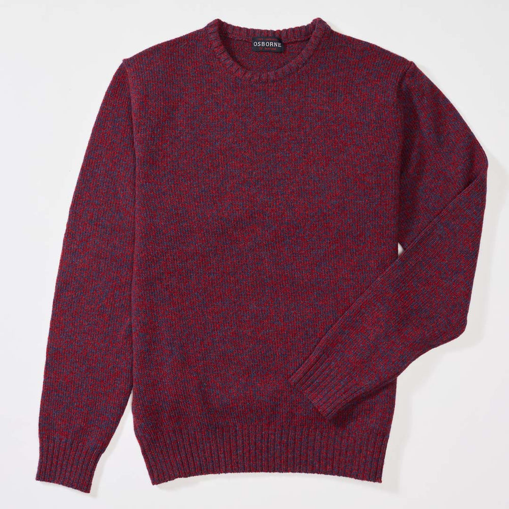 Lambswool molted crew neck - Rhapsody/Poppy Melange