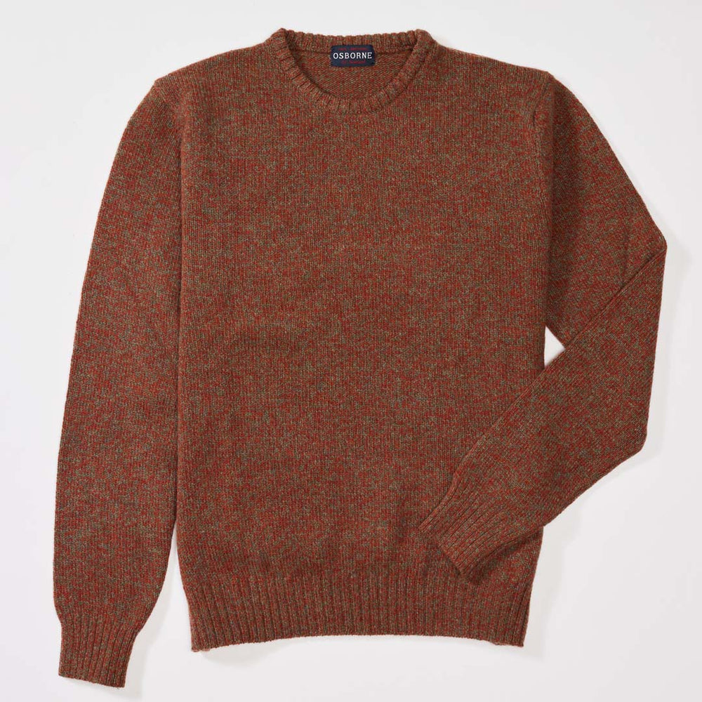Lambswool molted crew neck - Landscape/Ember