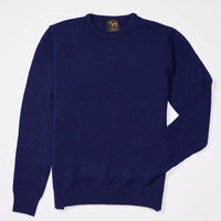 Lambswool molted crew neck - Dark Cobalt