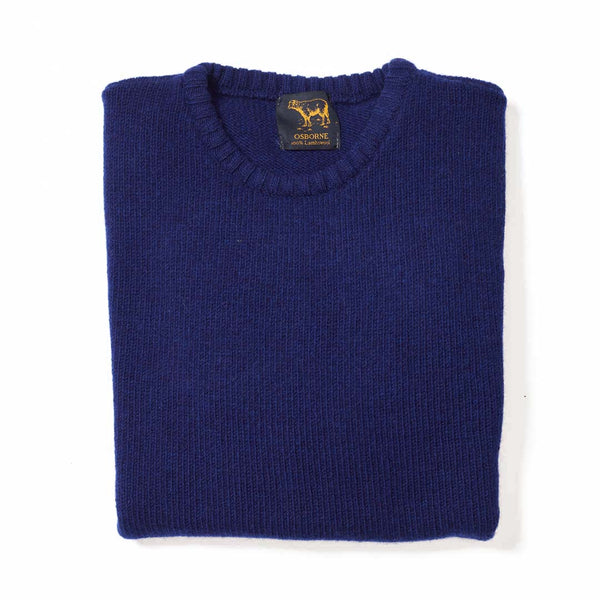 Lambswool molted crew neck - Dark Cobalt