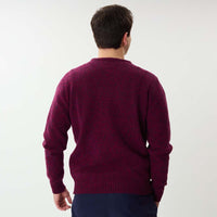 Lambswool molted crew neck - Elderberry Rosehip