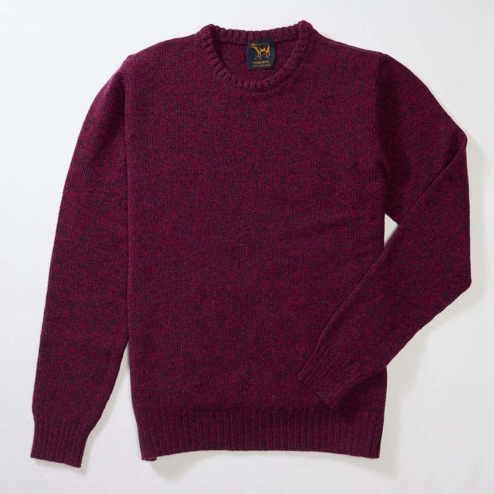 Lambswool molted crew neck - Elderberry Rosehip