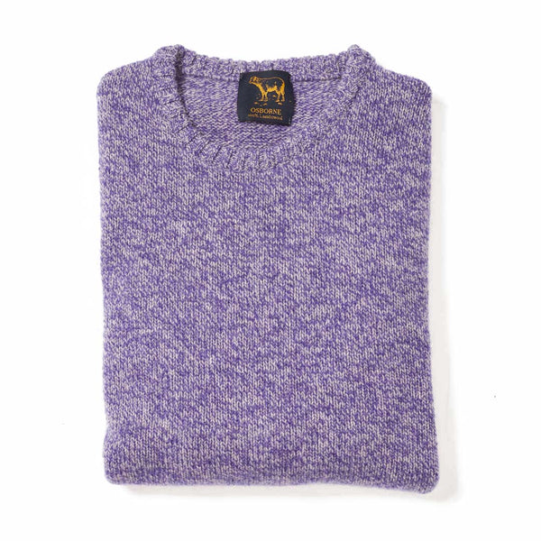 Lana d'agnello girocollo mélange - Heliotrope/Light Grey