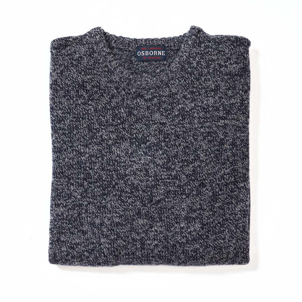 Lana d'agnello girocollo mélange - Indigo Melange/Grey Mix