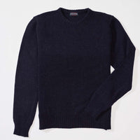 Lambswool molted crew neck - Indigo Melange