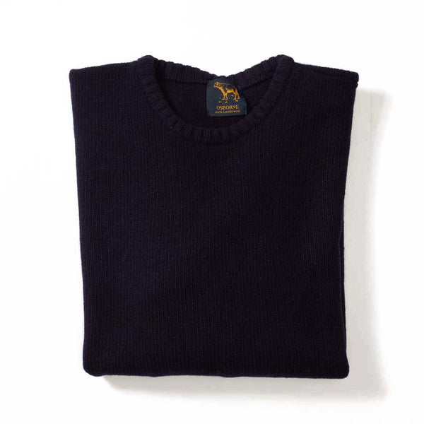 Lana d'agnello girocollo mélange - Navy