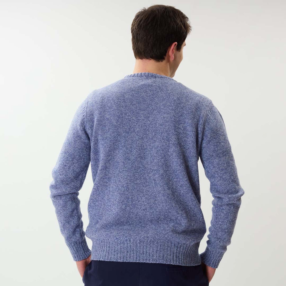 Lambswool molted crew neck - Pale Lavender Blue Lovat