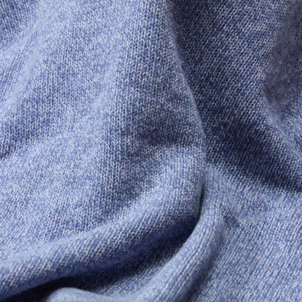 Lambswool molted crew neck - Pale Lavender Blue Lovat