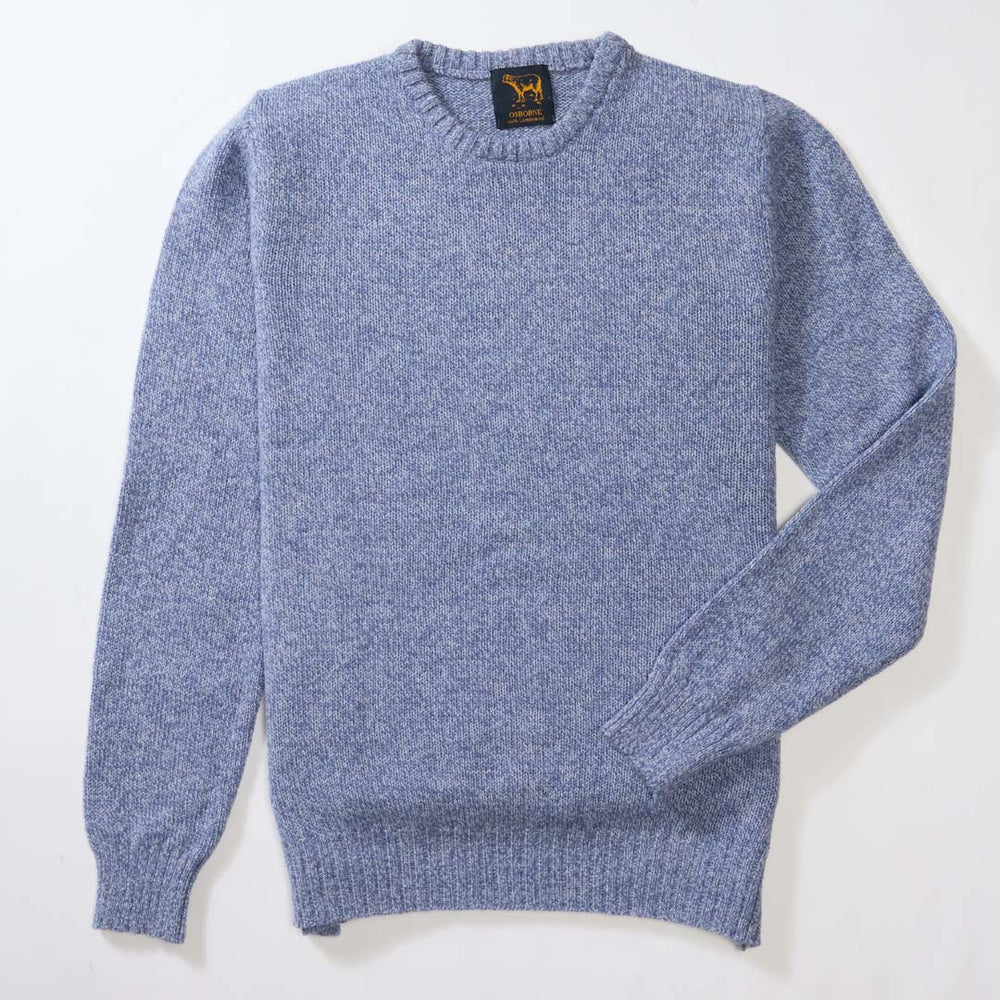 Lambswool molted crew neck - Pale Lavender Blue Lovat