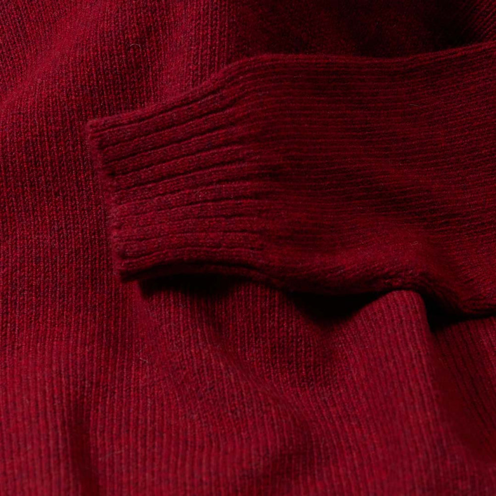 Lambswool molted crew neck - Pomegranate