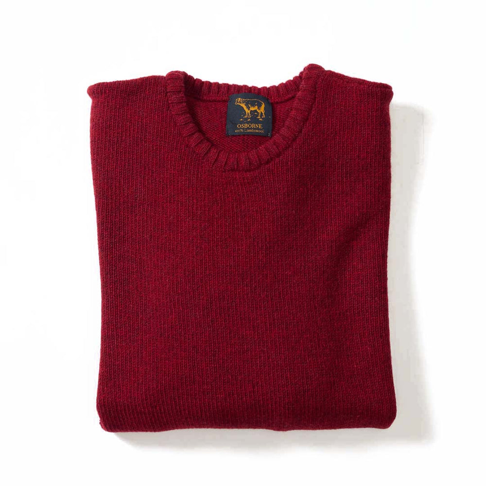 Lambswool molted crew neck - Pomegranate