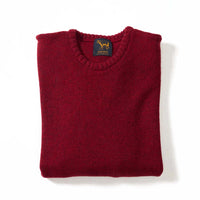 Lambswool molted crew neck - Pomegranate