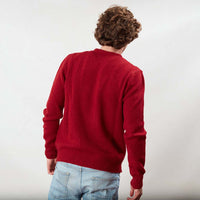 Lambswool molted crew neck - Poppy Melange