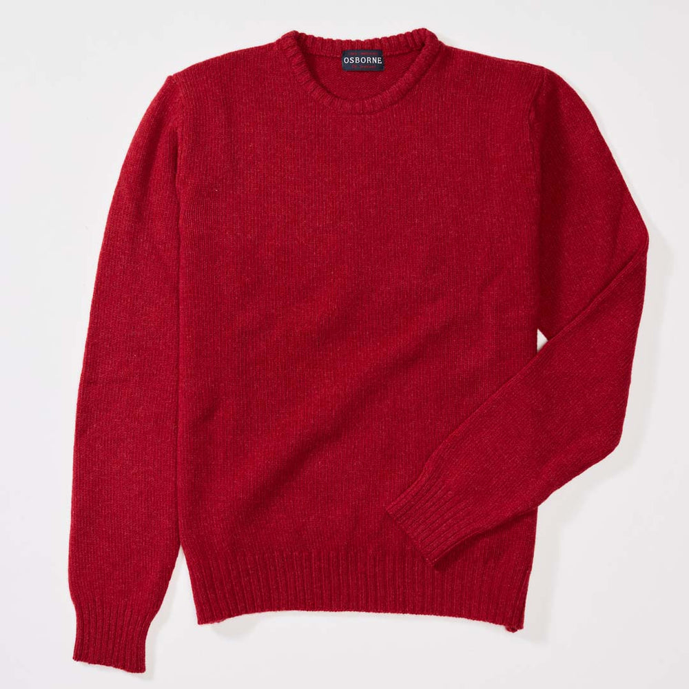 Lambswool molted crew neck - Poppy Melange