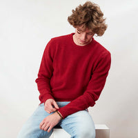 Lambswool molted crew neck - Poppy Melange