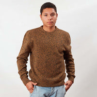 Lambswool molted crew neck - Seaweed/Oxide