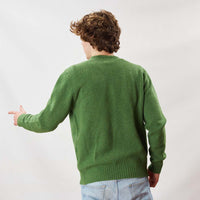 Lambswool molted crew neck - Watercress