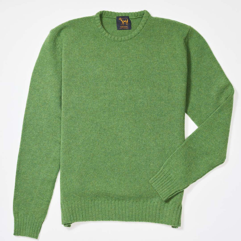 Lambswool molted crew neck - Watercress